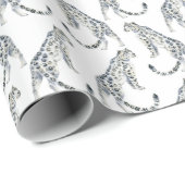 Waterverf Snow Leopard Cadeaupapier (Rol Hoek)