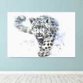 Waterverf Snow Leopard Canvas Afdruk (Insitu (Houten vloer))