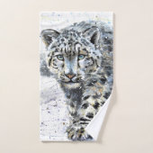 Waterverf Snow Leopard Handdoek (Handdoek)