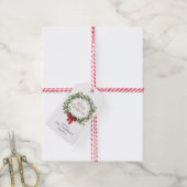 Waterverf Snowberry Greenery Wreath Holiday Cadeaulabel (Met Touw)
