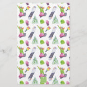 Waterverf snowboarden gepersonaliseerd briefpapier (Achterkant)