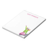 Waterverf snowboarden gepersonaliseerd notitieblok (Gedraaid)