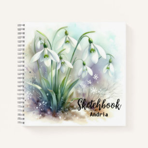 Waterverf Snowdrop Flowers Sketchbook Notitieboek