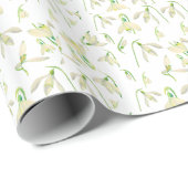 Waterverf Snowdrops Patroon Cadeaupapier (Rol Hoek)