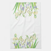 Waterverf Snowdruppels en Muscari Theedoek (Verticaal)