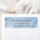 Waterverf Snowfall Holiday Return Address Labels (Insitu)