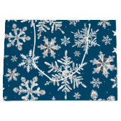 Waterverf Snowflake Wrapping Large Gift Bag Groot Cadeauzakje (Voorkant)