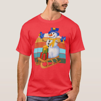 Waterverf Snowman Kerstkerstbomen Xma T-shirt