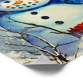Waterverf Snowman Poster (Hoek)