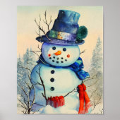 Waterverf Snowman Poster (Voorkant)