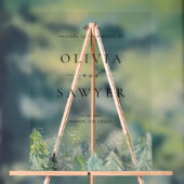 Waterverf Snowy Evergreen Forest Winterbruiloft Acryl Bord (Neutraal)