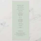 Waterverf Snowy Evergreen Woodland Winterbruiloft Programma (Achterkant)