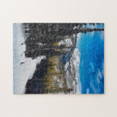 Waterverf Snowy Mountain Jigzaag Puzzle Legpuzzel (Horizontaal)