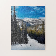 Waterverf Snowy Mountain Jigzaag Puzzle