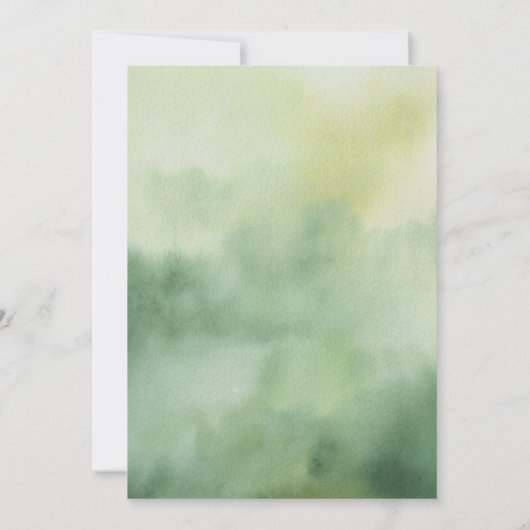 Waterverf Snowy Pine Tree Weddenschap Kaart (Achterkant)