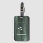 Waterverf Snowy Pines | Monogram Bagagelabel (Voorkant (verticaal))