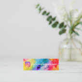 Waterverf sociale media mini visitekaartje (Staand voorkant)