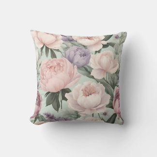 Waterverf Soft Pastel Pink Bloemen Bloemen Kussen