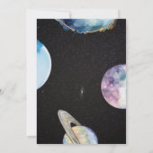 Waterverf Space Astronaut Verjaardagsuitnodiging Kaart (Achterkant)