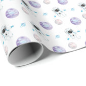 Waterverf Space Galaxy Astronaut Cadeaupapier (Rol Hoek)