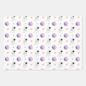 Waterverf Space Galaxy Astronaut Inpakpapier Vel (Voorkant 3)