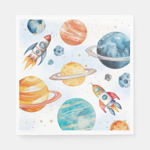 Waterverf Space Party servetten