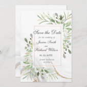 Waterverf sparen de Uitnodiging van de Datum (Voorkant / Achterkant)