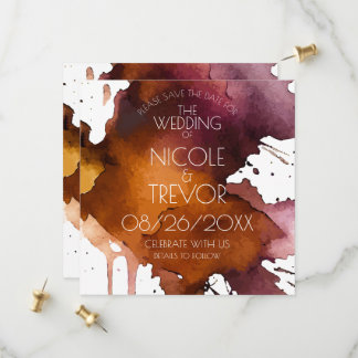 Waterverf Spat Bruiloft Save The Date