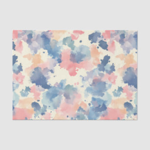 Waterverf spat roze blauw tissuepapier