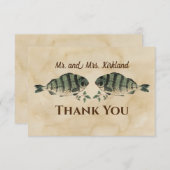  Waterverf Speciaal uitgeruste vis Bedankkaart (Voorkant / Achterkant)