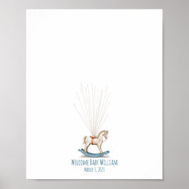 Waterverf Speelgoed Horse Vingerafdruk Gastenboek Poster