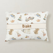 Waterverf  Speelgoed Patroon Wit Accent Kussen (Voorkant)