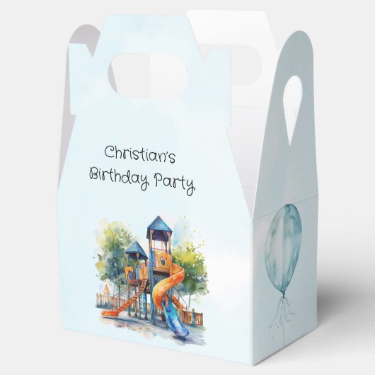 Waterverf Speeltuin Park Kind Verjaardagsfeest Bedankdoosjes (Geopend)