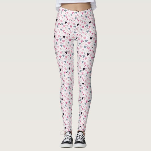 Waterverf spetterend hart leggings (Voorkant)