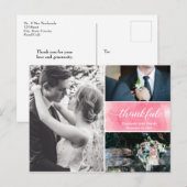 Waterverf splash bruiloft dank u foto collage aankondigingskaart (Voorkant / Achterkant)