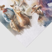 Waterverf Splash Cowboy paarden Tissuepapier (Detail)