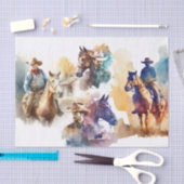 Waterverf Splash Cowboy paarden Tissuepapier (Craft)