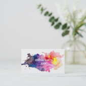 Waterverf Splash Design Artist Visitekaartje (Staand voorkant)