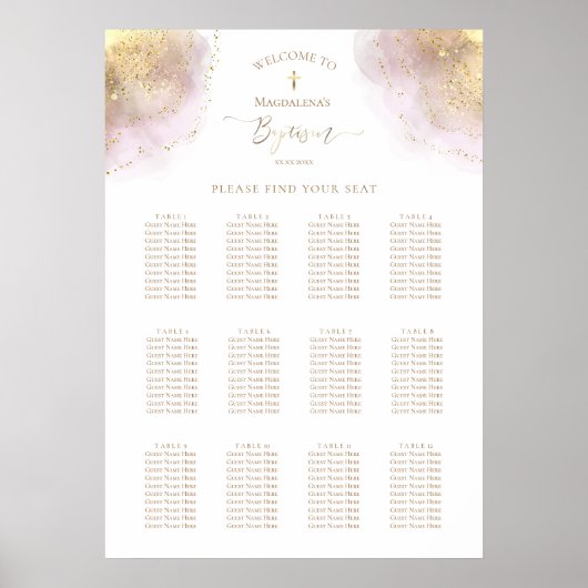 waterverf splash design Baptisme-zitplaats Poster (Voorkant)