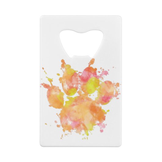 Waterverf Splash Dog Paw Print Kredietkaart Flessenopener (Achterkant)