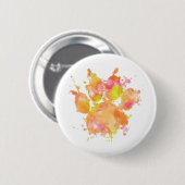 Waterverf Splash Dog Paw Print Ronde Button 5,7 Cm (Voorkant /achterkant)