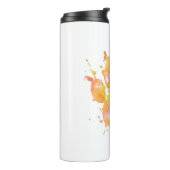 Waterverf Splash Dog Paw Print Thermosbeker (Gedraaid links)