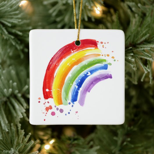Waterverf Splash Rainbow Keramisch Ornament (Boom)