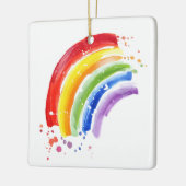 Waterverf Splash Rainbow Keramisch Ornament (Links)