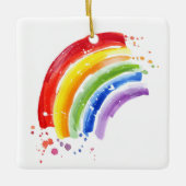 Waterverf Splash Rainbow Keramisch Ornament (Voorkant)