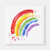 Waterverf Splash Rainbow Magneet (Voorkant)