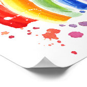 Waterverf Splash Rainbow Poster (Hoek)