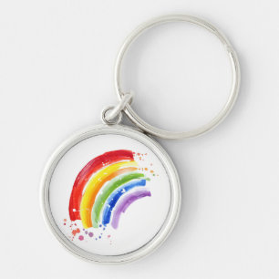 Waterverf Splash Rainbow Sleutelhanger