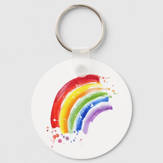 Waterverf Splash Rainbow Sleutelhanger (Voorkant)