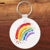 Waterverf Splash Rainbow Sleutelhanger (Voorkant)